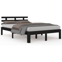 Berkfield Home Bed Frame Black Solid Wood 200x200 cm