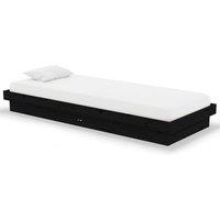 Berkfield Home Bed Frame Black Solid Wood 75x190 cm Small Single