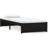 Berkfield Home Bed Frame Black Solid Wood 75x190 cm Small Single