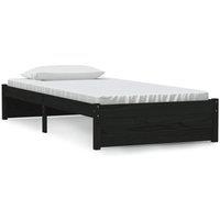 Berkfield Home Bed Frame Black Solid Wood 90x190 cm Single