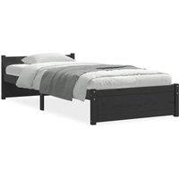 Berkfield Home Bed Frame Black Solid Wood 90x200 cm