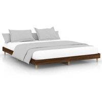 Berkfield Home Bed Frame Brown Oak 120x200 cm Engineered Wood | Size: Small Double