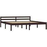 Berkfield Home Bed Frame Dark Brown Solid Pine Wood 160x200 cm