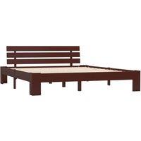 Berkfield Home Bed Frame Dark Brown Solid Pine Wood 160x200 cm