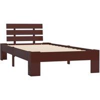 Berkfield Home Bed Frame Dark Brown Solid Pine Wood 90x200 cm