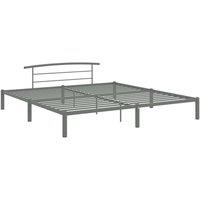 Berkfield Home Bed Frame Grey Metal 200x200 cm