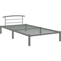 Berkfield Home Bed Frame Grey Metal 90x200 cm