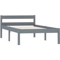 Berkfield Home Bed Frame Grey Solid Pine Wood 100x200 cm