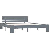 Berkfield Home Bed Frame Grey Solid Pine Wood 160x200 cm