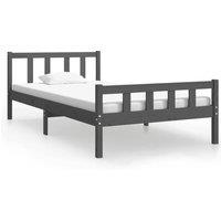 Berkfield Home Bed Frame Grey Solid Wood 100x200 cm