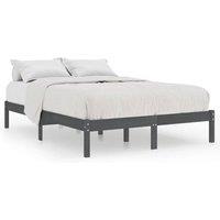 Berkfield Home Bed Frame Grey Solid Wood Pine 200x200 cm