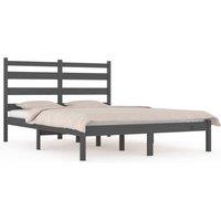 Berkfield Home Bed Frame Grey Solid Wood Pine 200x200 cm