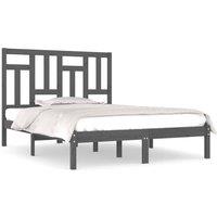 Berkfield Home Bed Frame Grey Solid Wood Pine 200x200 cm