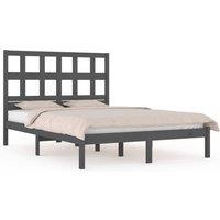 Berkfield Home Bed Frame Grey Solid Wood Pine 200x200 cm