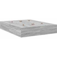 Berkfield Home Bed Frame Grey sonoma Particle board Queen Storage Bed