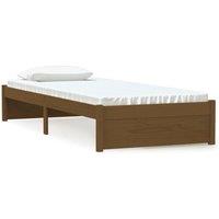 Berkfield Home Bed Frame Honey Brown Solid Wood 75x190 cm Small Single