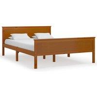Berkfield Home Bed Frame Honey Brown Solid Wood Pine 120x200 cm | Size: Small Double