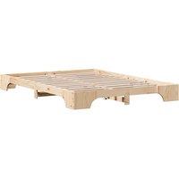 Berkfield Home Bed Frame Natural Solid Pine Wood 140 x 200 cm Durable in Beige