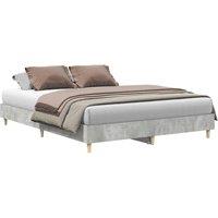 Berkfield Home Bed Frame No Mattress Concrete Grey 140x200 cm Engineered Wood