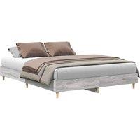 Berkfield Home Bed Frame No Mattress Grey Sonoma 150x200 cm King Size Engineered Wood