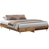 Berkfield Home Bed Frame No Mattress Old Wood 150x200 cm King Size Engineered Wood in Brown
