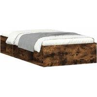 Berkfield Home Bed Frame Smoked Oak 100x200 cm in Brown