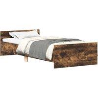 Berkfield Home Bed Frame Smoked Oak 100x200 cm Engineered Wood in Brown