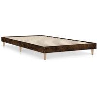 Berkfield Home Bed Frame Smoked Oak 100x200 cm Engineered Wood in Brown
