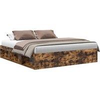 Berkfield Home Bed Frame Smoked Oak 180x200 cm Super King Size in Brown