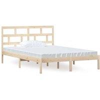 Berkfield Home Bed Frame Solid Wood Pine 140x200 cm in Brown