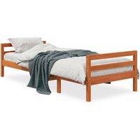 Berkfield Home Bed Frame Wax Brown 90x200 cm Solid Wood Pine