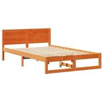 Berkfield Home Bed Frame Wax brown Solid Pine wood 120 x 200 cm Durable