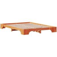 Berkfield Home Bed Frame Wax brown Solid Wood 150 x 200 cm Durable Bed Frame