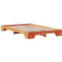 Berkfield Home Bed Frame Wax brown Solid wood 120 x 190 cm Tough Bed Frame