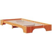 Berkfield Home Bed Frame Wax brown Wood 90 x 200 cm Simple Bed Frame