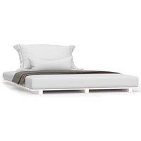 Berkfield Home Bed Frame White 120x200 cm Solid Wood Pine | Size: Small Double