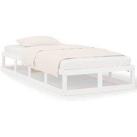Berkfield Home Bed Frame White 75x190 cm Small Single Solid Wood