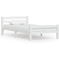 Berkfield Home Bed Frame White Solid Pinewood 90x200 cm