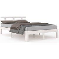 Berkfield Home Bed Frame White Solid Wood 120x200 cm | Size: Small Double