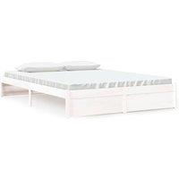 Berkfield Home Bed Frame White Solid Wood 160x200 cm