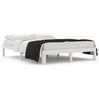 Berkfield Home Bed Frame White Solid Wood Pine 140x190 cm