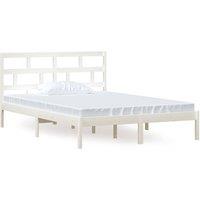 Berkfield Home Bed Frame White Solid Wood Pine 140x200 cm