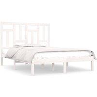 Berkfield Home Bed Frame White Solid Wood Pine 140x200 cm
