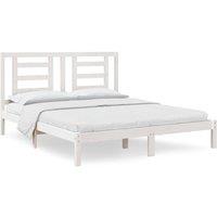 Berkfield Home Bed Frame White Solid Wood Pine 160x200 cm