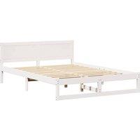 Berkfield Home Bed Frame White Solid wood 150 x 200 cm Durable Bed Frame