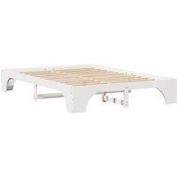 Berkfield Home Bed Frame White Solid wood 160 x 200 cm Durable Bed Frame