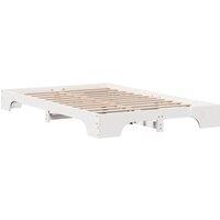 Berkfield Home Bed Frame White Wood 140 x 190 cm Bed Frame Rectangular