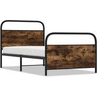 Berkfield Home Bed Frame Without Mattress 100x200 cm Smoked Oak Engineered Wood in Brown