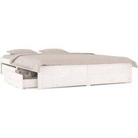 Berkfield Home Bed Frame with Drawers White 140x200 cm