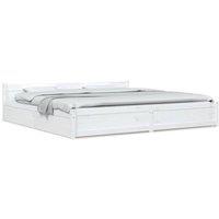 Berkfield Home Bed Frame with Drawers White 180x200 cm Super King Size